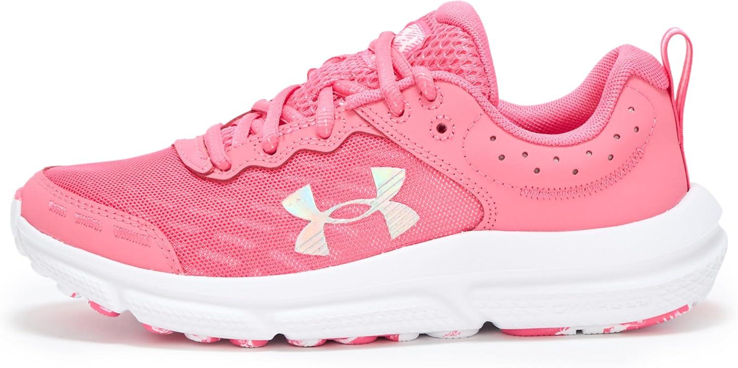 image:imageUnder Armour Girls Assert 10 Running Shoes672 Super PinkWhiteIridescent
