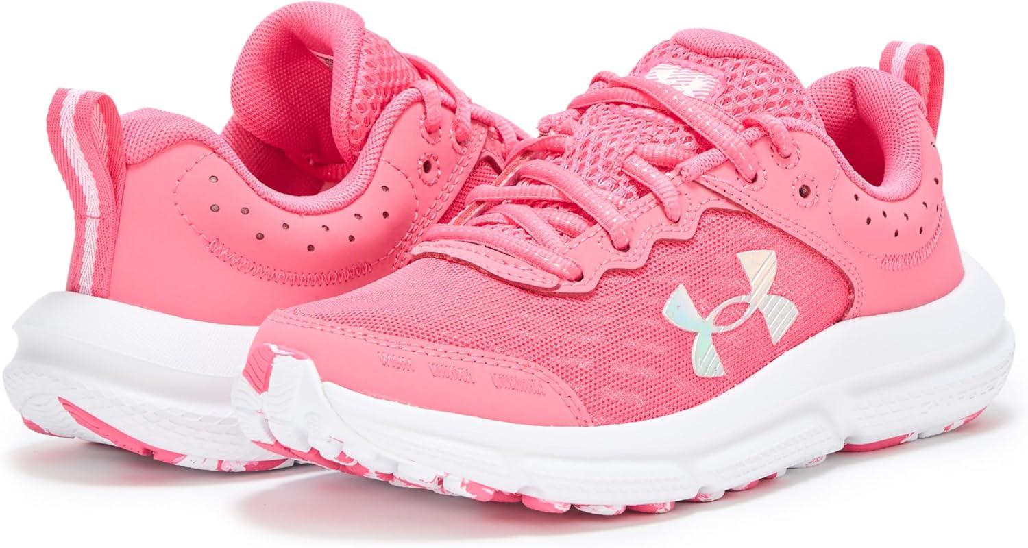 image:imageUnder Armour Girls Assert 10 Running Shoes672 Super PinkWhiteIridescent