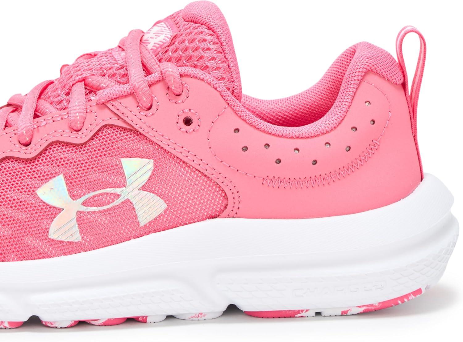 image:imageUnder Armour Girls Assert 10 Running Shoes672 Super PinkWhiteIridescent