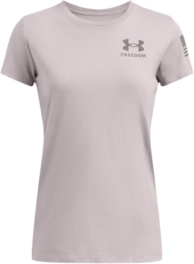 image:imageUnder Armour Womens New Freedom Logo TShirt015 Tetra Gray Fresh Clay