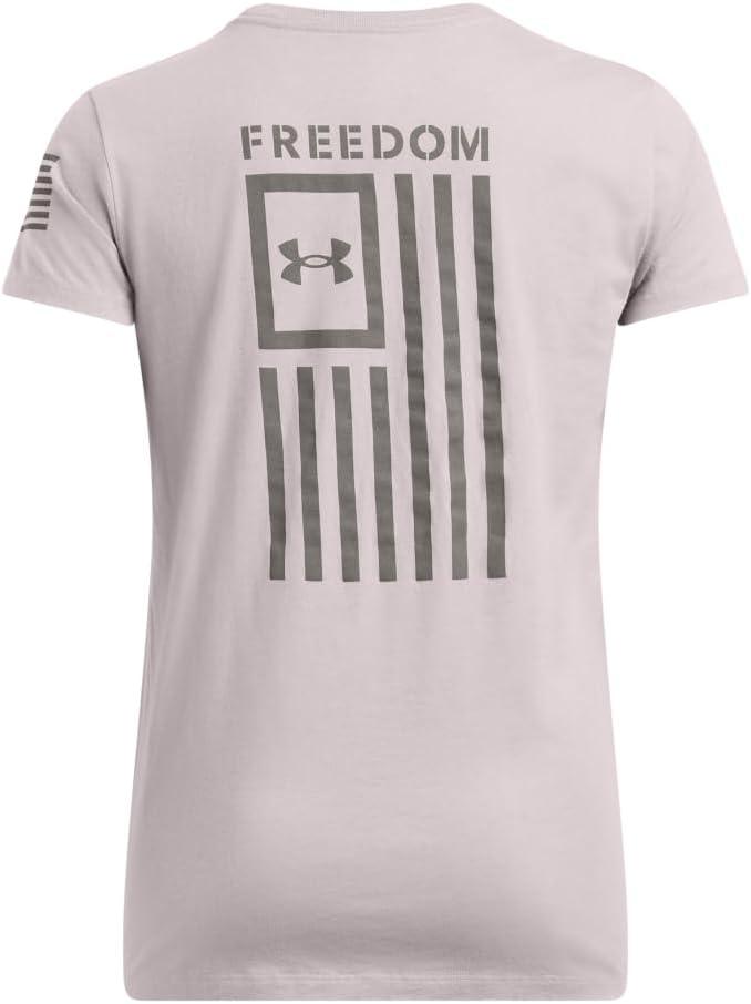 image:imageUnder Armour Womens New Freedom Logo TShirt015 Tetra Gray Fresh Clay