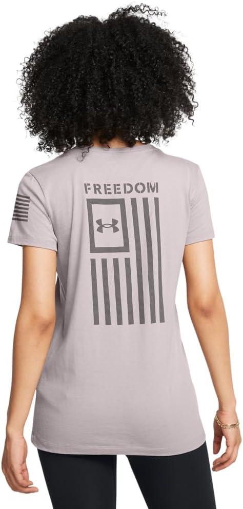 image:imageUnder Armour Womens New Freedom Logo TShirt015 Tetra Gray Fresh Clay