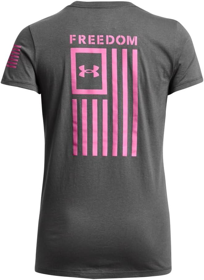 image:imageUnder Armour Womens New Freedom Logo TShirt025 Castlerock Pink Edge