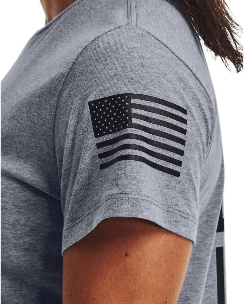 image:imageUnder Armour Womens New Freedom Logo TShirt036 Steel Light Heather Black
