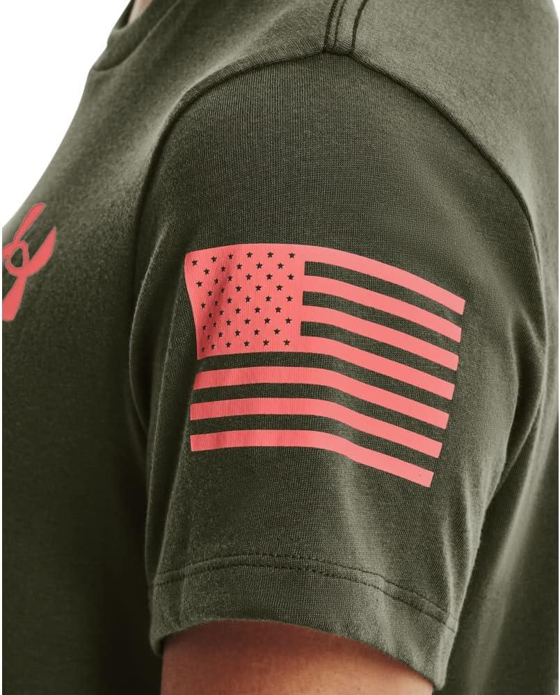 image:imageUnder Armour Womens New Freedom Logo TShirtMarine Od Green 391Pink Sands