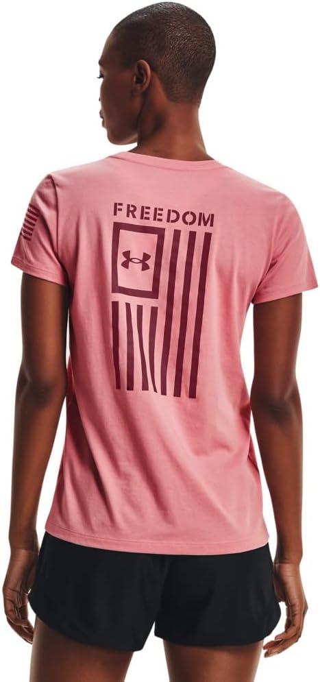 image:imageUnder Armour Womens New Freedom Logo TShirtPink Clay 663League Red