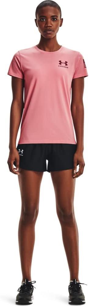 image:imageUnder Armour Womens New Freedom Logo TShirtPink Clay 663League Red