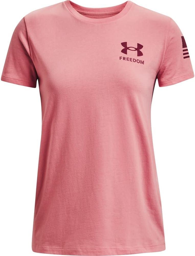 image:imageUnder Armour Womens New Freedom Logo TShirtPink Clay 663League Red