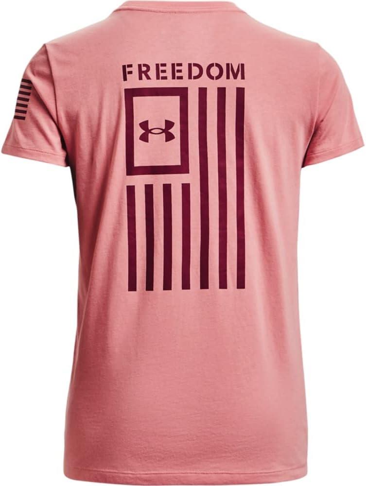 image:imageUnder Armour Womens New Freedom Logo TShirtPink Clay 663League Red