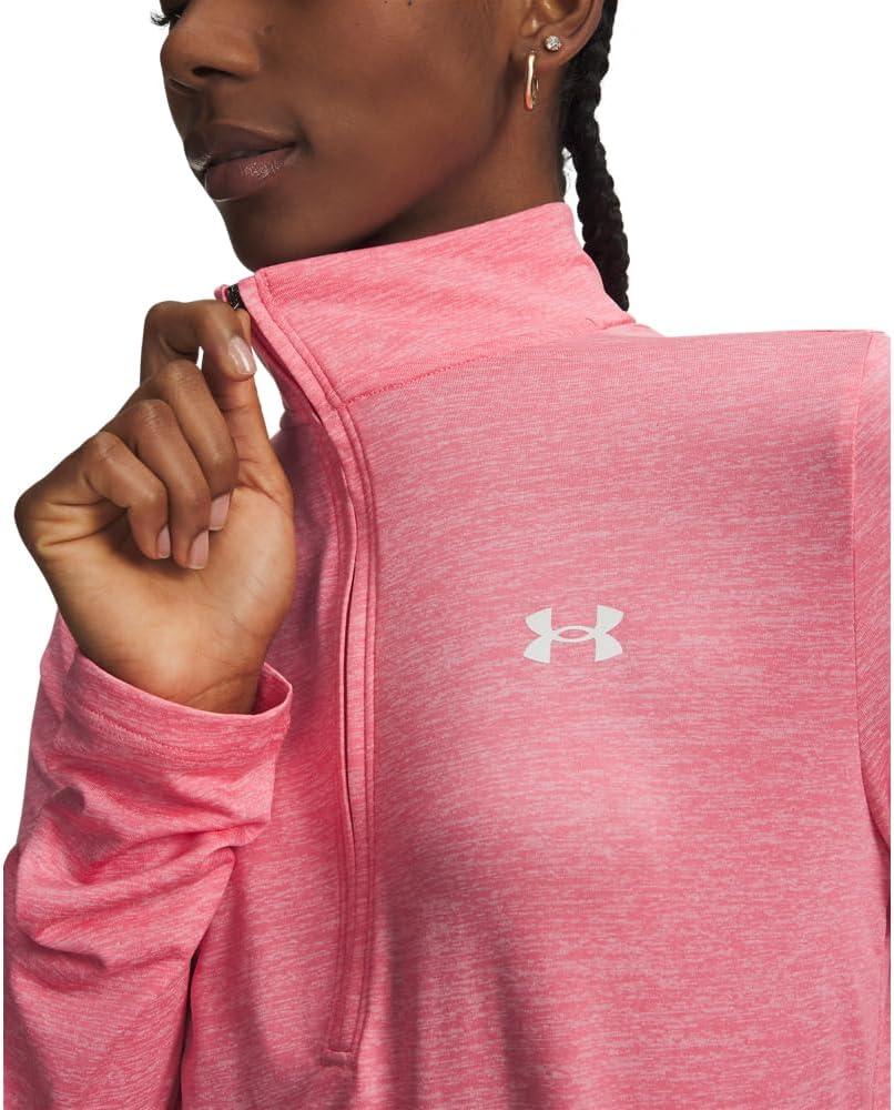 image:imageUnder Armour Womens Tech Twist Quarter Zip601 Bittersweet Pink White