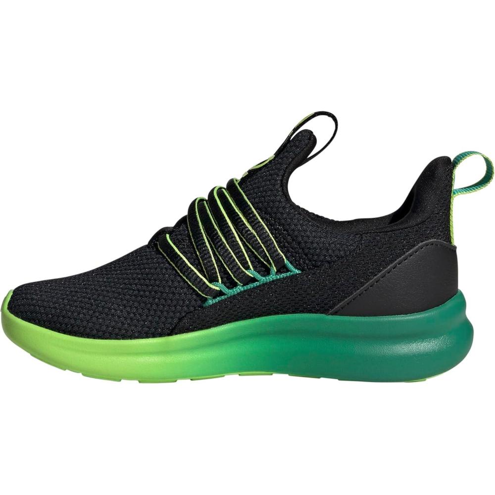image:imageAdidas UnisexChild Lite Racer Adapt 70 SneakerBlackSemi Court GreenSolar Slime