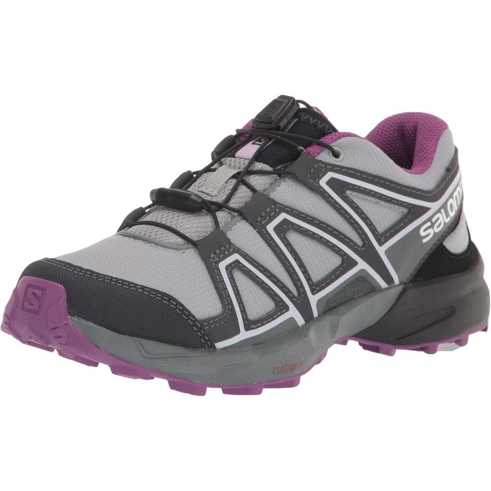 image:imageSalomon Kids Speedcross J Unisex Trail Running ShoeQuarryBlackSparkling Grape