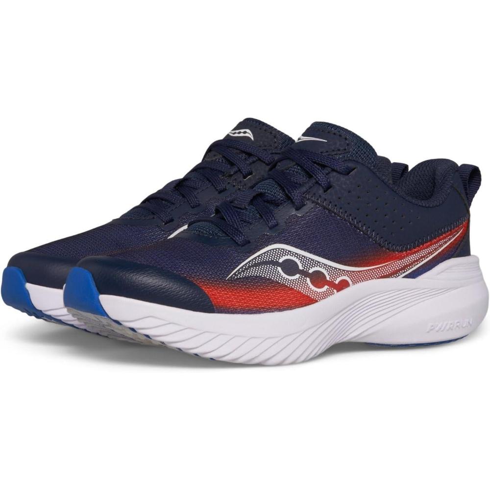 image:imageSaucony Kids Kinvara 14 Lace to ToeNavyRed