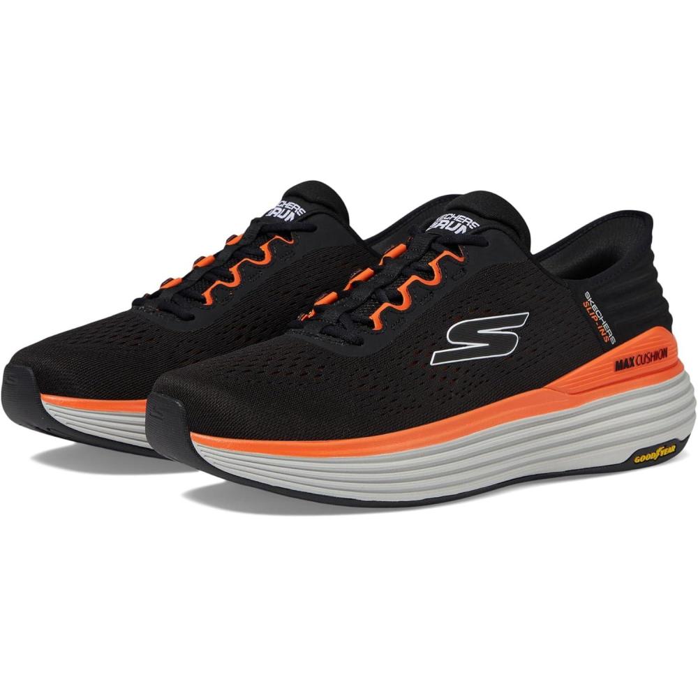 image:imageSkechers Mens Skechers Hands Free Slipins Max Cushioning Suspension Linear FocusBlackOrange
