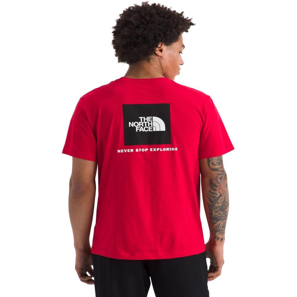 image:imageTHE NORTH FACE Mens Core Box NSE Short Sleeve Tee  Branded Tshirt With a Ribbed CollarTnf Red
