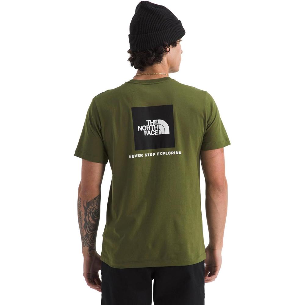 image:imageTHE NORTH FACE Mens Core Box NSE Short Sleeve Tee  Branded Tshirt With a Ribbed CollarWoodland Green