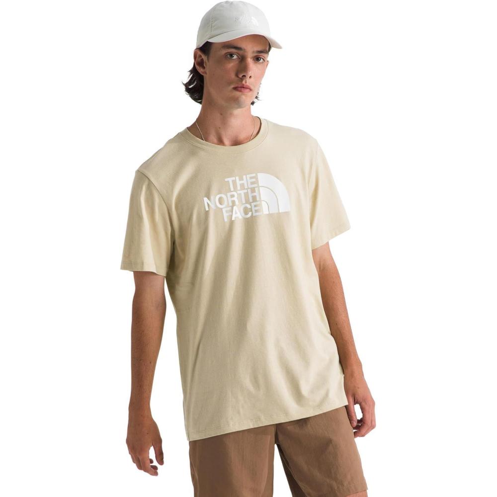 image:imageTHE NORTH FACE Mens Core Half Dome Shortsleeve Tee  Regular Fit Cotton Shirt With Graphic Design amp Ribbed CollarGravelTnf White