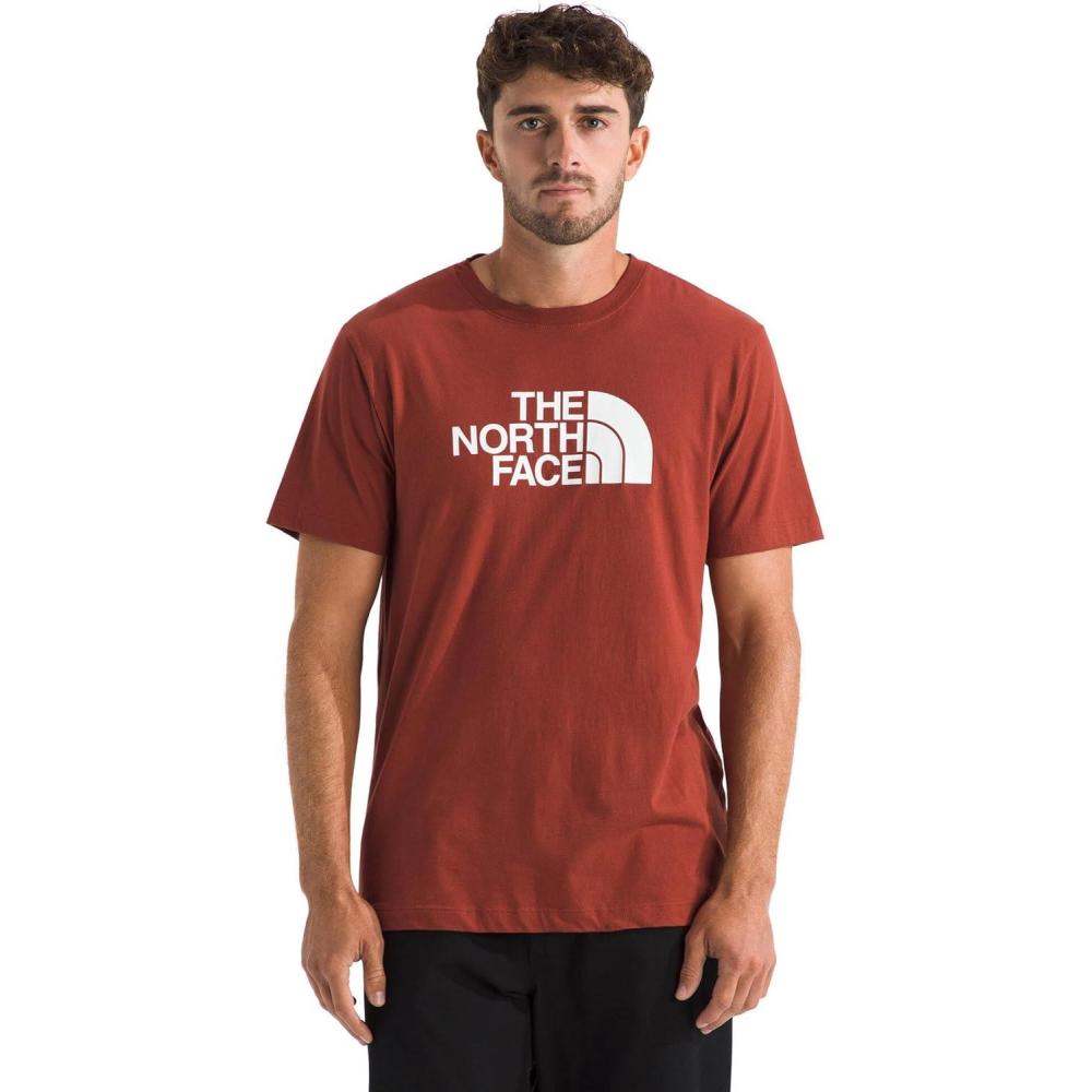 image:imageTHE NORTH FACE Mens Core Half Dome Shortsleeve Tee  Regular Fit Cotton Shirt With Graphic Design amp Ribbed CollarIron Clay