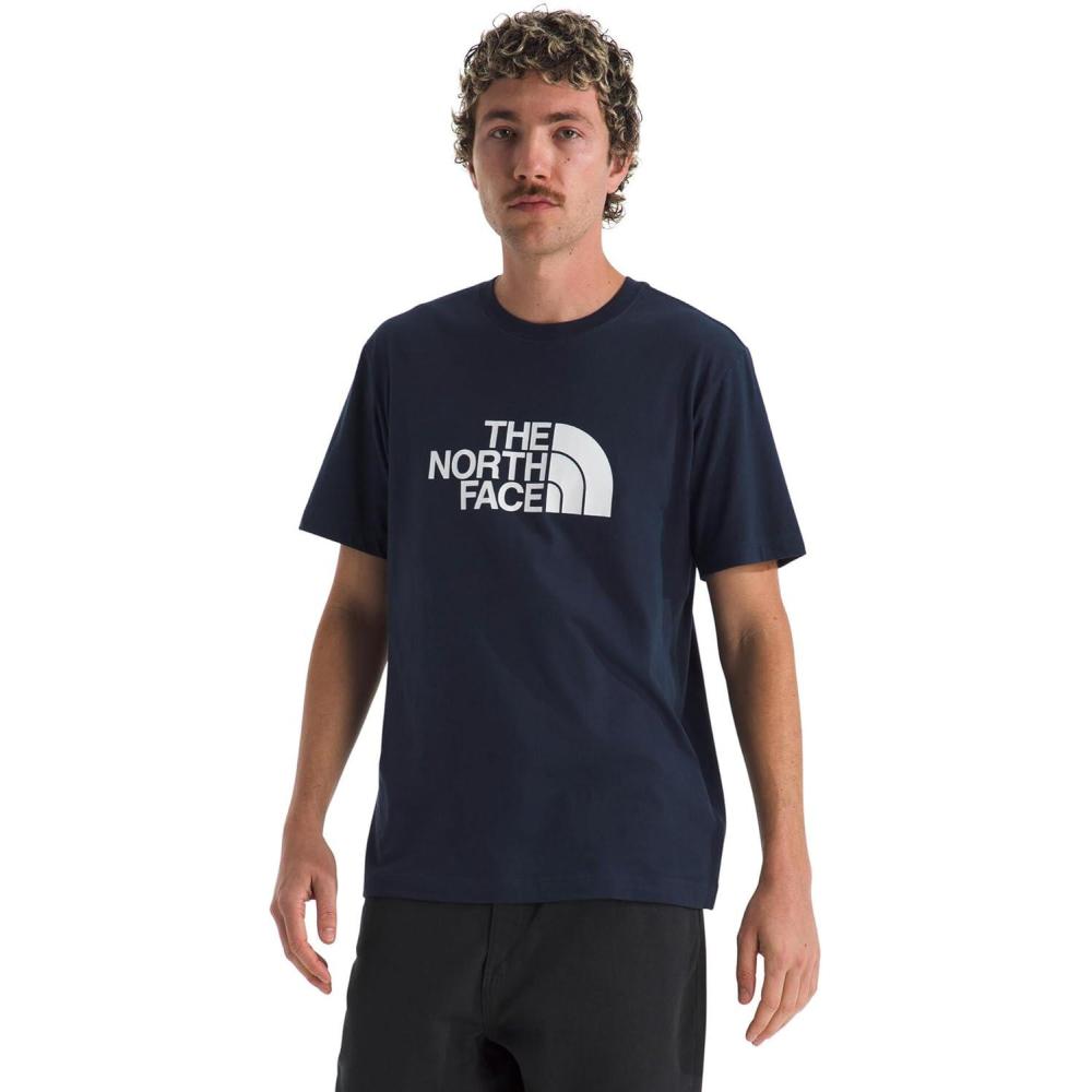 image:imageTHE NORTH FACE Mens Core Half Dome Shortsleeve Tee  Regular Fit Cotton Shirt With Graphic Design amp Ribbed CollarSummit NavyTnf White