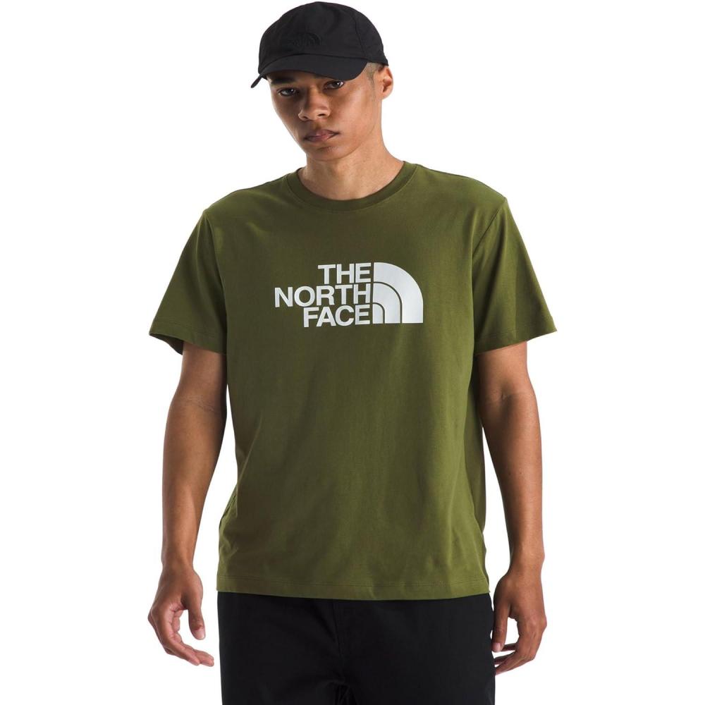 image:imageTHE NORTH FACE Mens Core Half Dome Shortsleeve Tee  Regular Fit Cotton Shirt With Graphic Design amp Ribbed CollarWoodland GreenTnf White