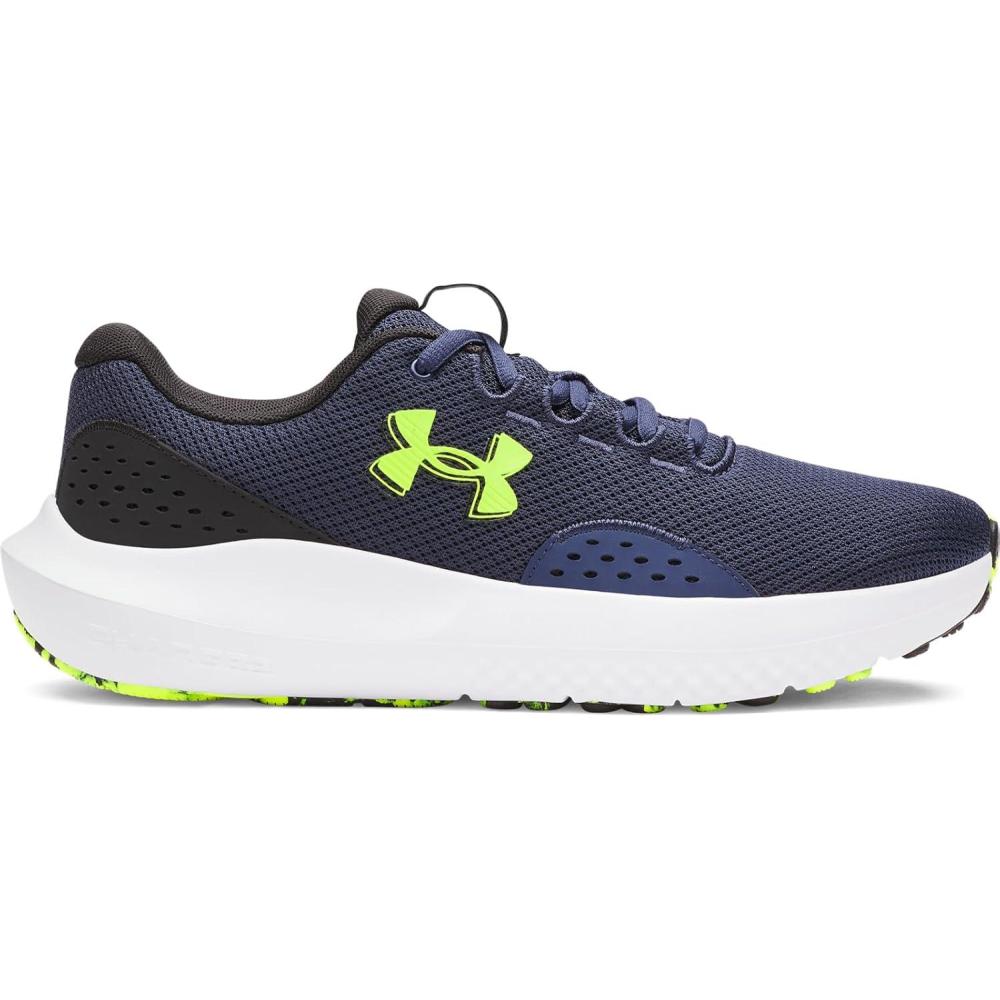 image:imageUnder Armour Mens Charged Surge 4 Sneaker404 Washed NavyBlackHigh Vis Yellow