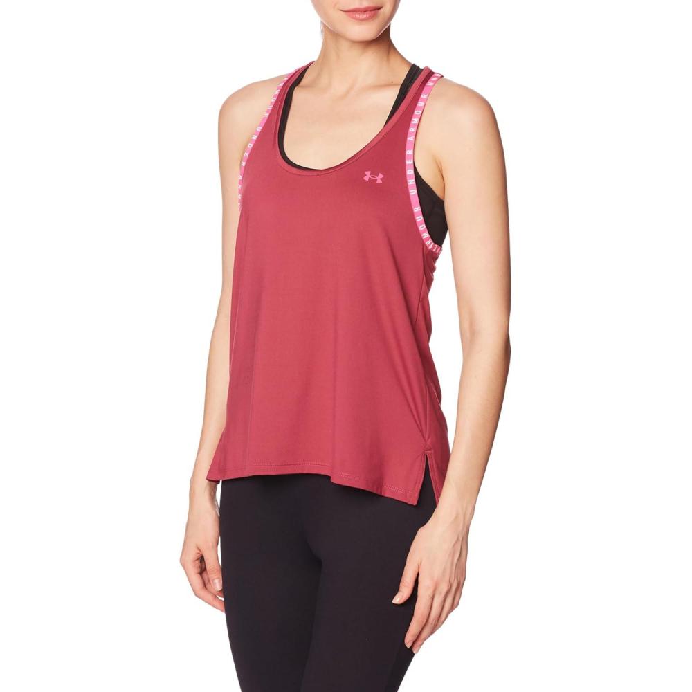 image:imageUnder Armour Womens Knockout Tank Top635 Charged Cherry  White  Rebel Pink