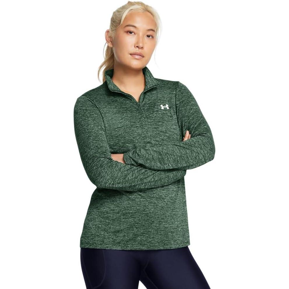 image:imageUnder Armour Womens Tech Twist Quarter Zip301 Forest Green White