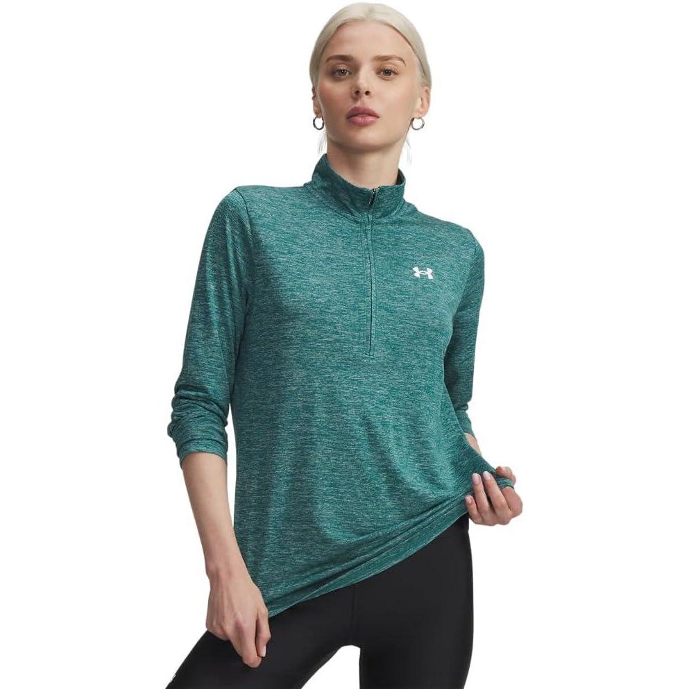 image:imageUnder Armour Womens Tech Twist Quarter Zip338 Rack Green White