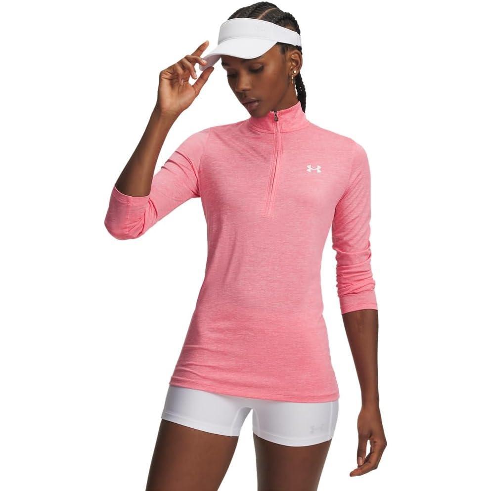 image:imageUnder Armour Womens Tech Twist Quarter Zip601 Bittersweet Pink   White