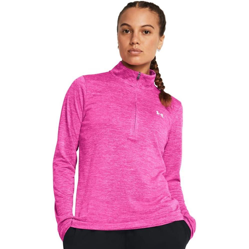 image:imageUnder Armour Womens Tech Twist Quarter Zip652 Rebel Pink   White