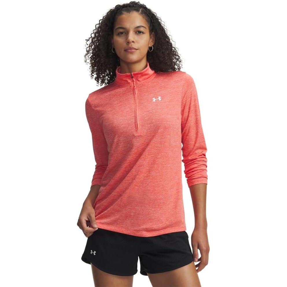 image:imageUnder Armour Womens Tech Twist Quarter Zip690 Venom Red White