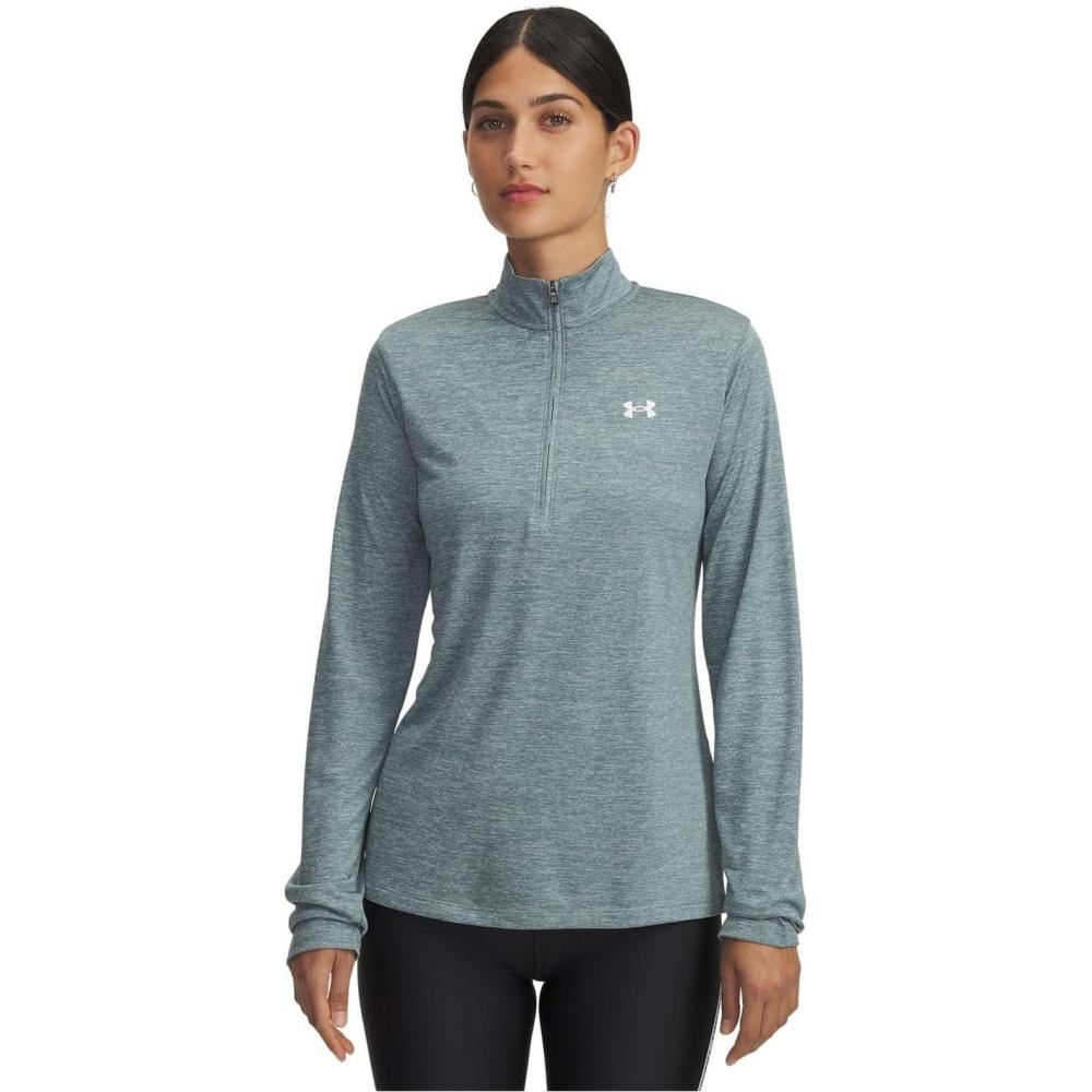 image:imageUnder Armour Womens Tech Twist Quarter ZipJasper BlueWhite