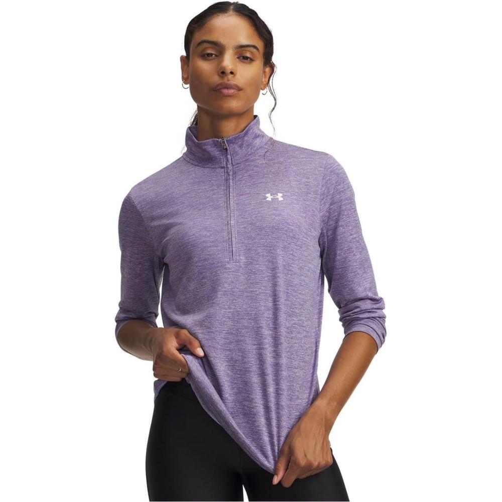 image:imageUnder Armour Womens Tech Twist Quarter ZipPurple LuxeWhite