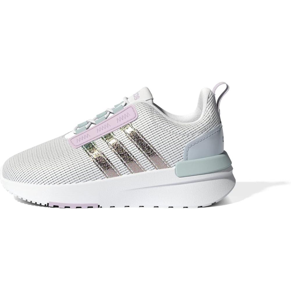 image:imageadidas Girls Racer TR21 Little KidBig KidWhiteAlmost PinkBlue Tint