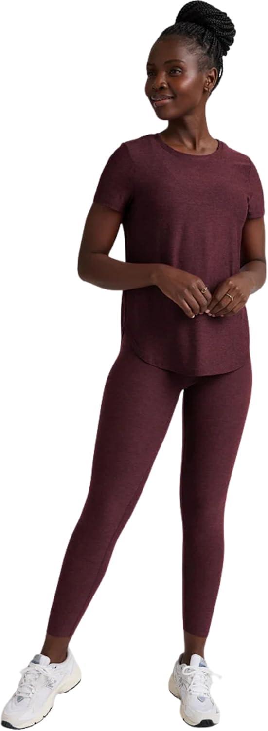 image:imageBeyond Yoga Womens Featherweight On The Down Low TeeMidnight Burgundy Heather