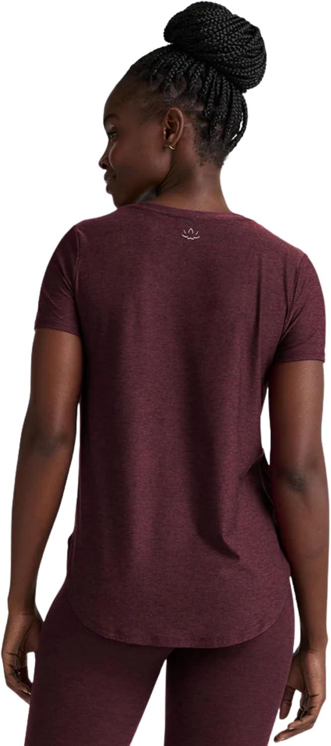 image:imageBeyond Yoga Womens Featherweight On The Down Low TeeMidnight Burgundy Heather
