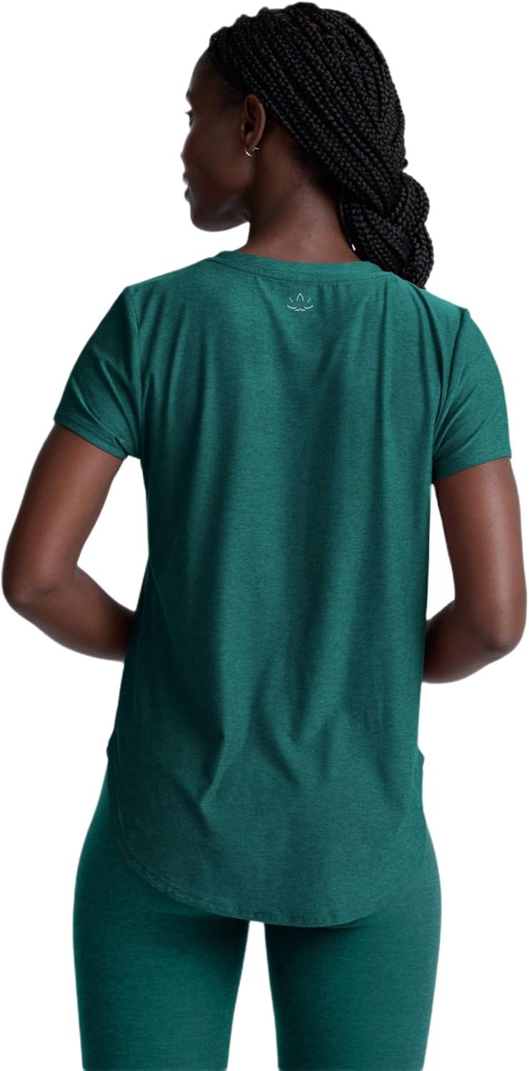image:imageBeyond Yoga Womens Featherweight On The Down Low TeeTeal Sea Heather