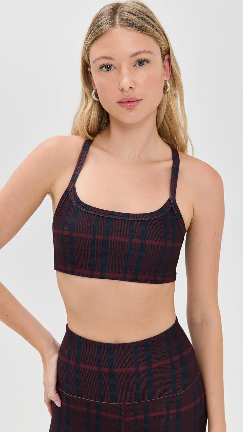 image:imageBeyond Yoga Womens Softmark Slim Racerback BraDark Cherry Preppy Plaid