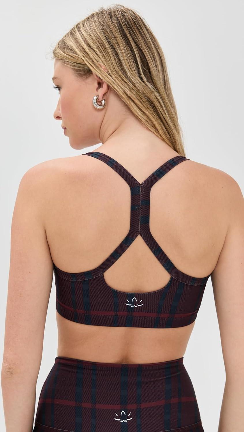 image:imageBeyond Yoga Womens Softmark Slim Racerback BraDark Cherry Preppy Plaid