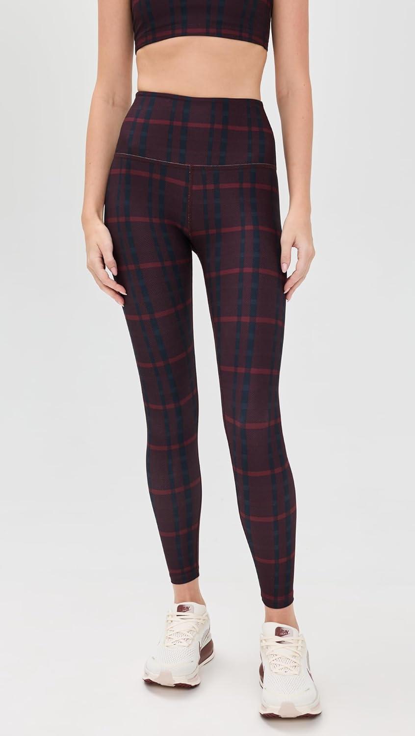 image:imageBeyond Yoga Womens Spacedye Caught in The Midi HW LeggingsDark Cherry Preppy Plaid