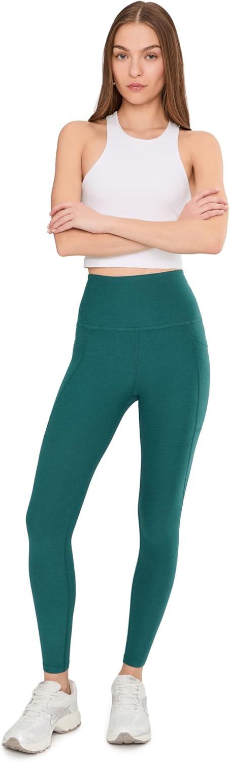 image:imageBeyond Yoga Womens Spacedye Out of Pocket HighWaisted Midi LeggingTeal Sea Heather