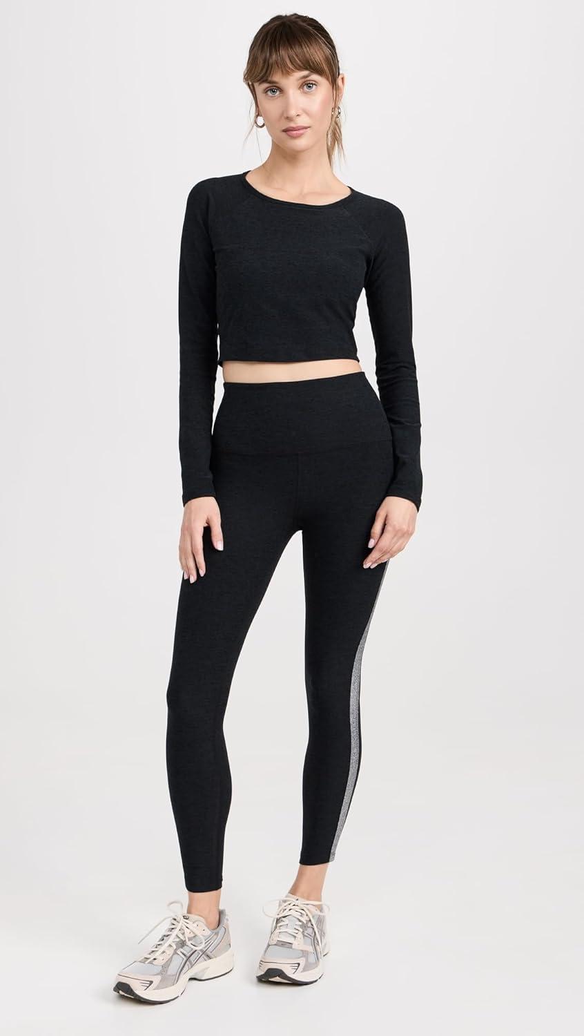 image:imageBeyond Yoga Womens Spacedye Shine On Midi LeggingsDarkest Night