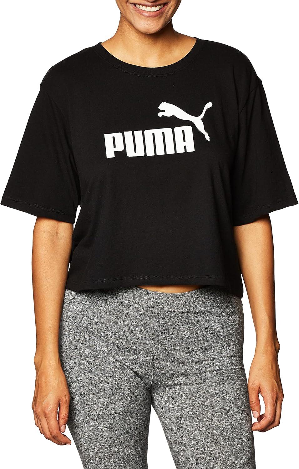 image:imagePUMA Womens Essentials Cropped Logo Tee Shirt Available in Plus SizesBlack