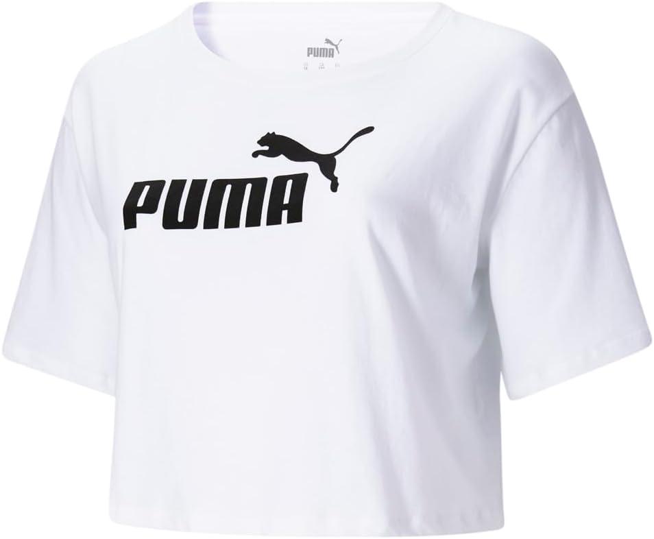 image:imagePUMA Womens Essentials Cropped Logo Tee Shirt Available in Plus SizesWhite