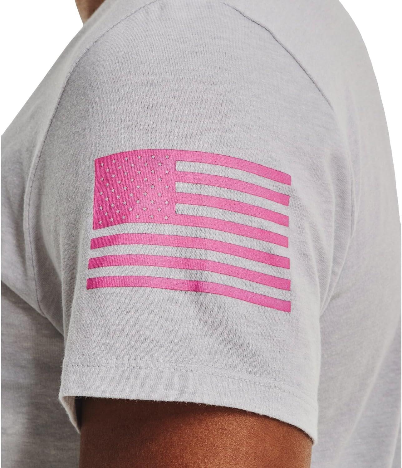 image:imageUnder Armour New Freedom Logo TShirt015 Halo Gray Light Heather Pink Edge