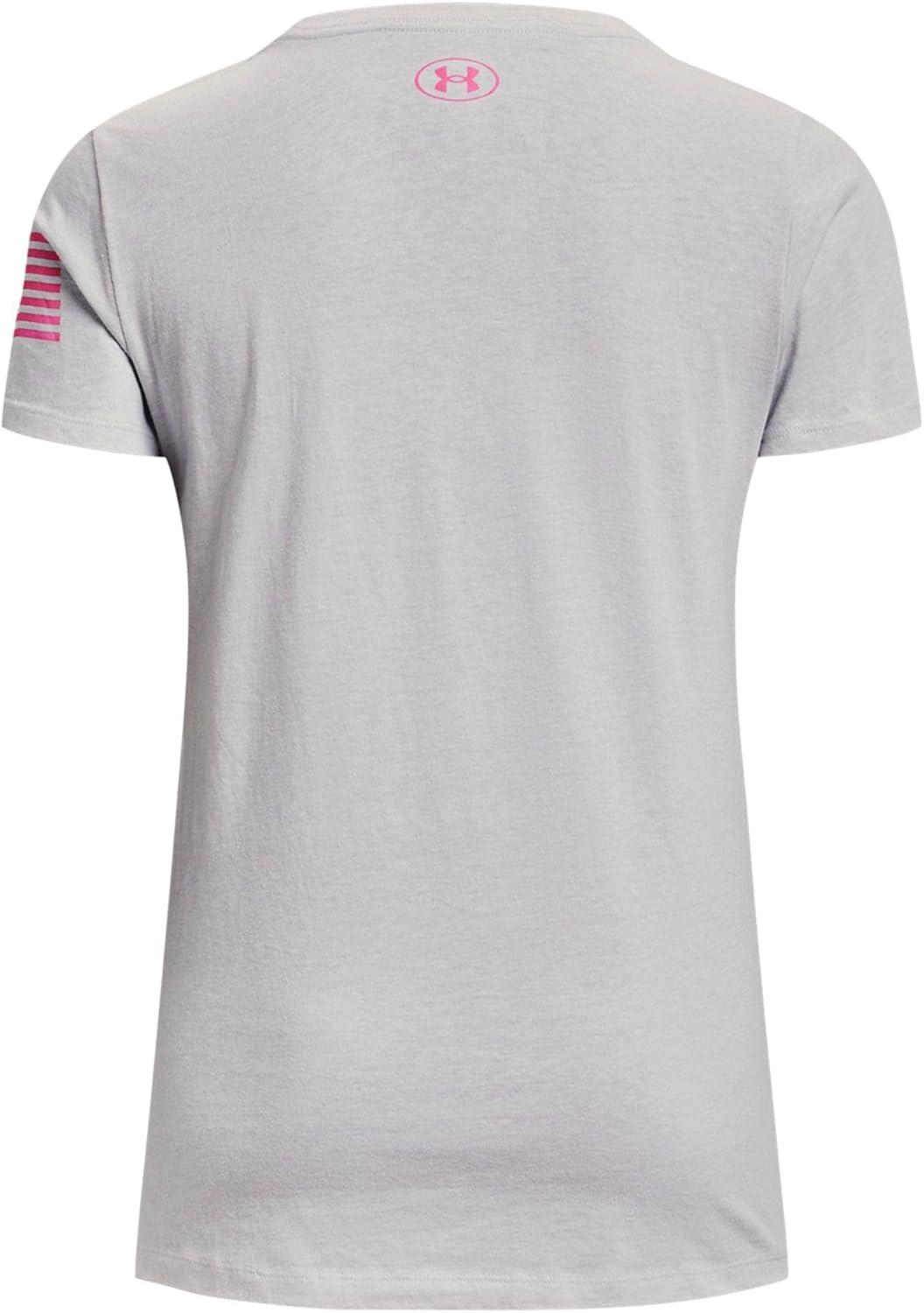 image:imageUnder Armour New Freedom Logo TShirt015 Halo Gray Light Heather Pink Edge