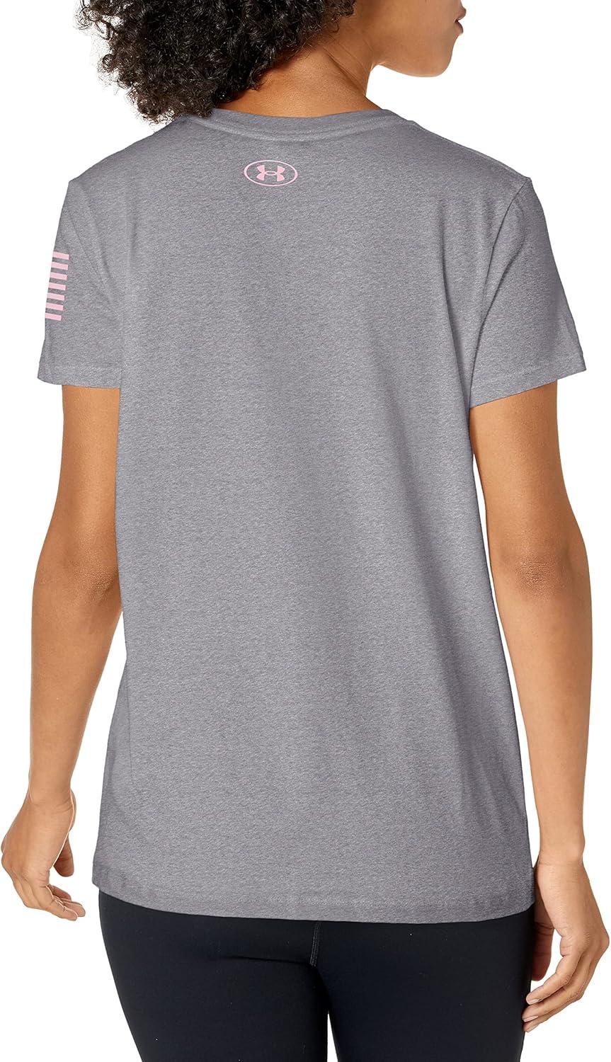 image:imageUnder Armour New Freedom Logo TShirt035 Steel Light Heather Prime Pink