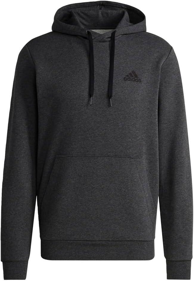 image:imageadidas Mens Essentials Fleece HoodieDark Grey HeatherBlack