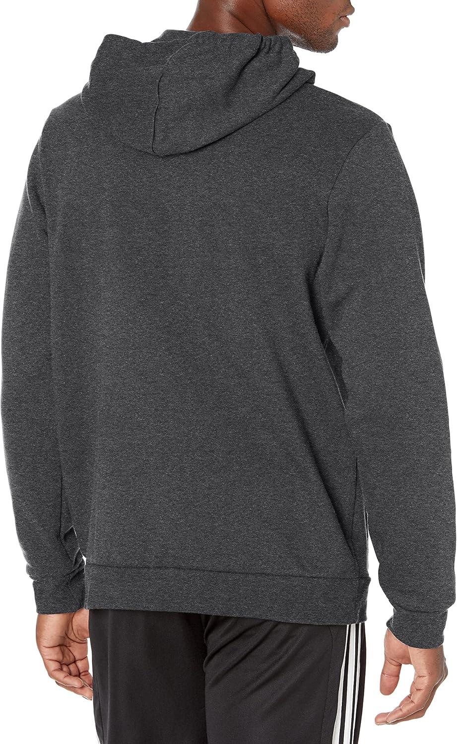 image:imageadidas Mens Essentials Fleece HoodieDark Grey HeatherBlack