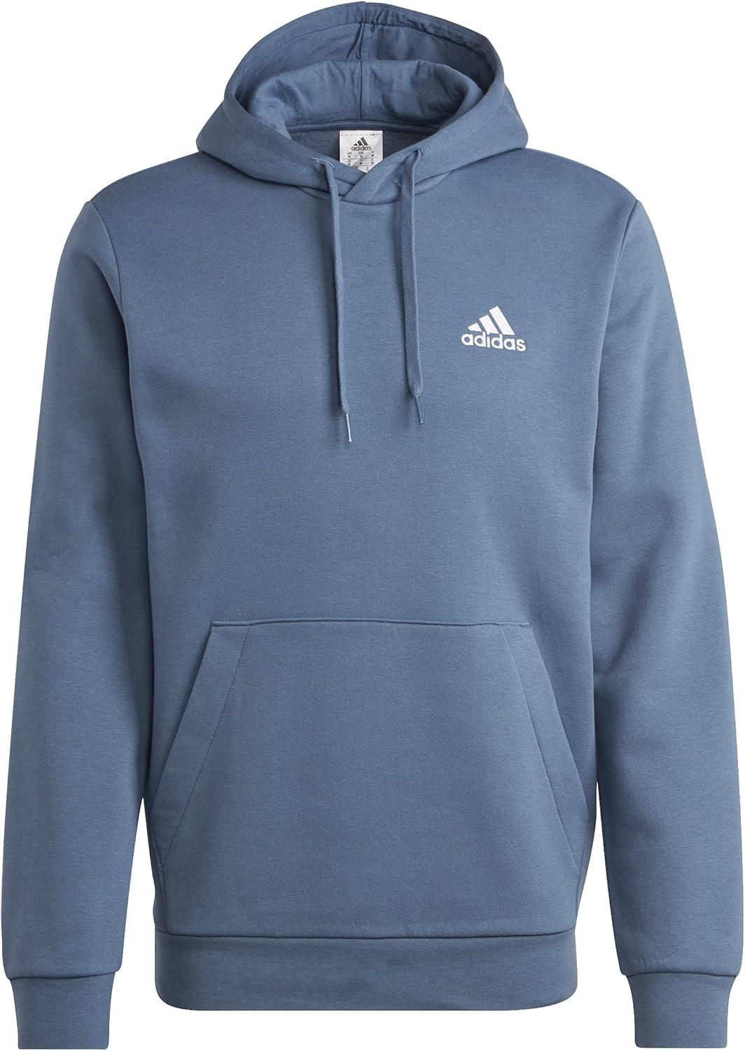 image:imageadidas Mens Essentials Fleece HoodieWonder SteelWhiite